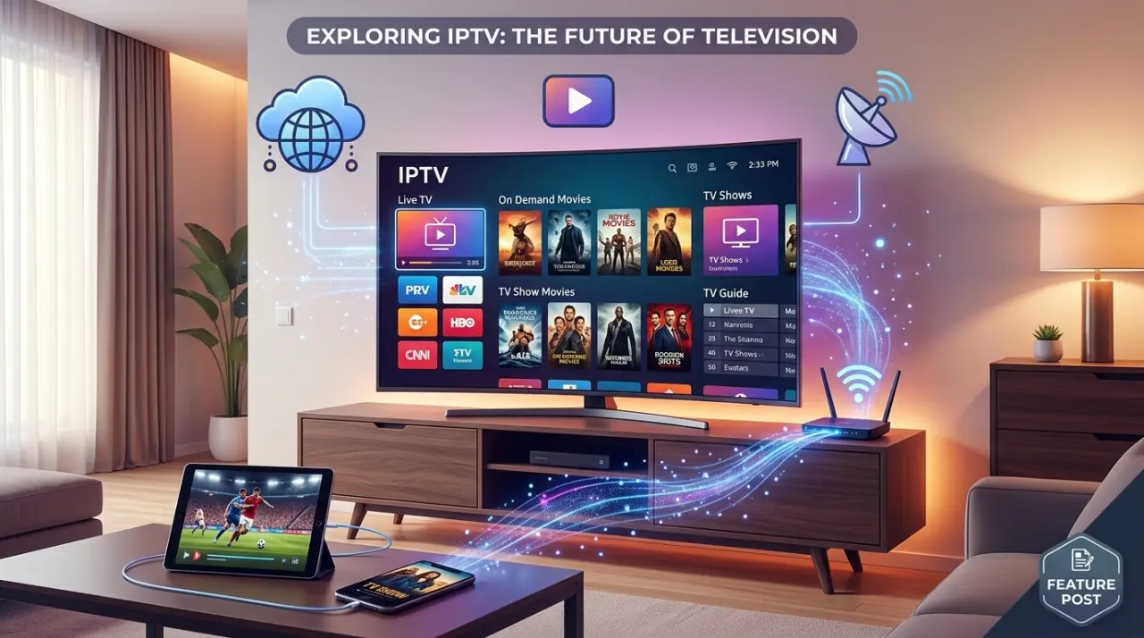 Side-by-side comparison of two IPTV streaming service channel lineups