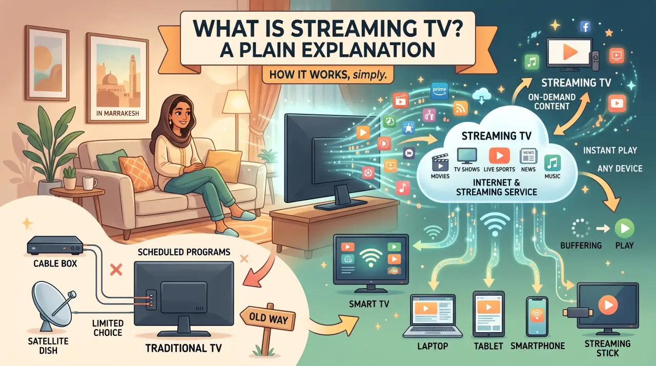 Television streaming content over an internet connection